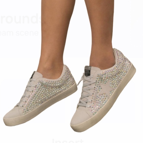 Miracle Miles Mi.iM Joann Lace up Rhinestone Suede Star Sneaker, Shoes - Size 6 - Picture 3 of 15